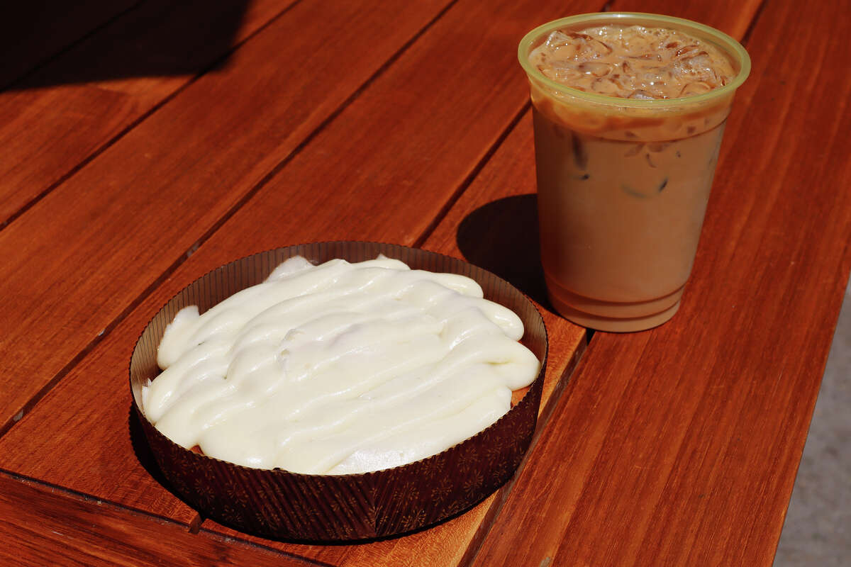 Coffee with Baileys and a cinnamon roll from the Coffee House in the Disneyland Hotel. 