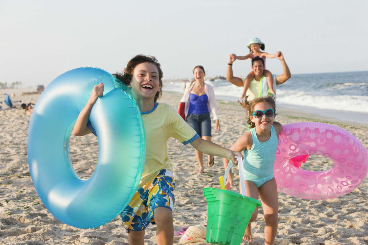 Hitting the beach in Galveston is an activity kids will love. 