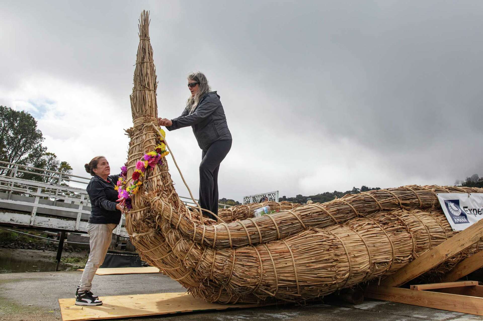 Can a 60-foot boat made of dried plants cross the Pacific from SF Bay?