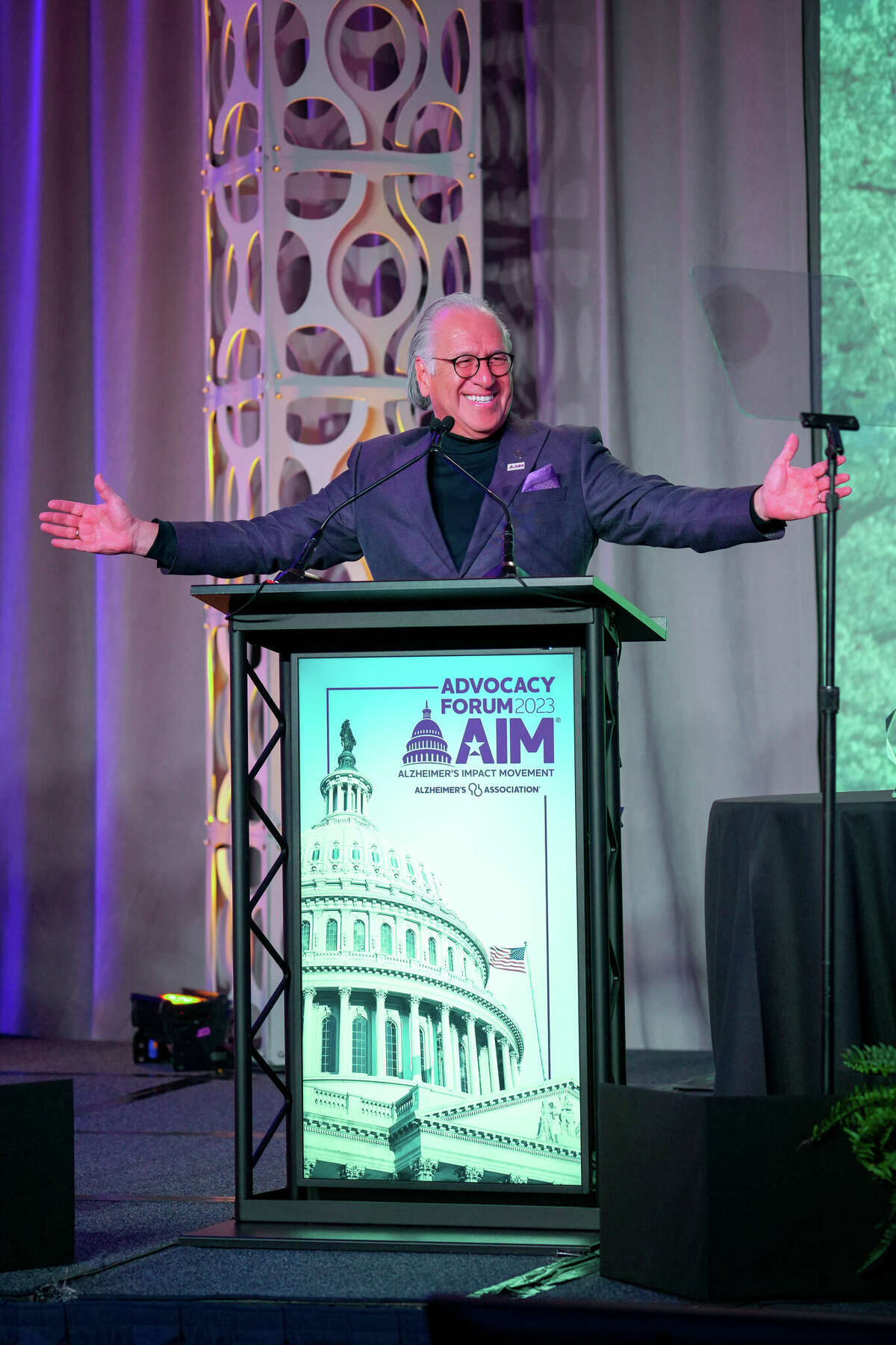 Joe Arciniega delivered the keynote speech that opened the annual Alzheimer's Impact Movement Advocacy Forum in Washington D.C. on March 19, 2023.