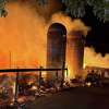 A fire that tore through a barn complex at Red Hook’s Migliorelli Farm early Friday morning.