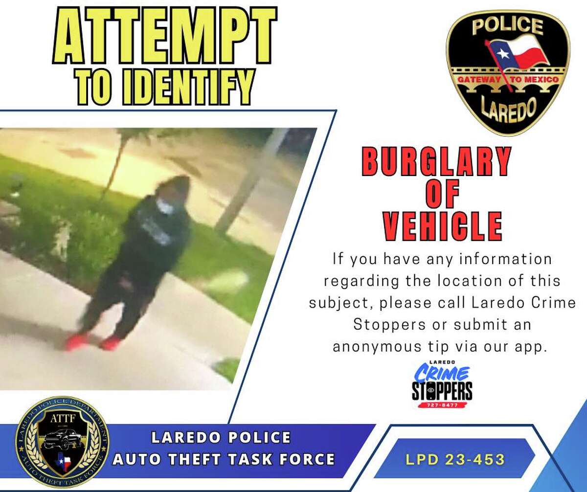 Laredo PD seeks helping IDing subject in vehicle burglaries