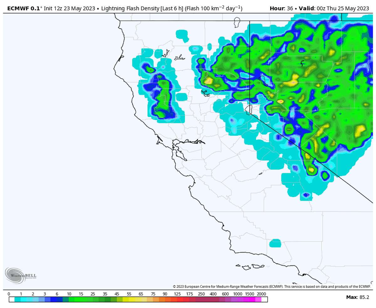 Will California thunderstorms reach the Bay Area today?