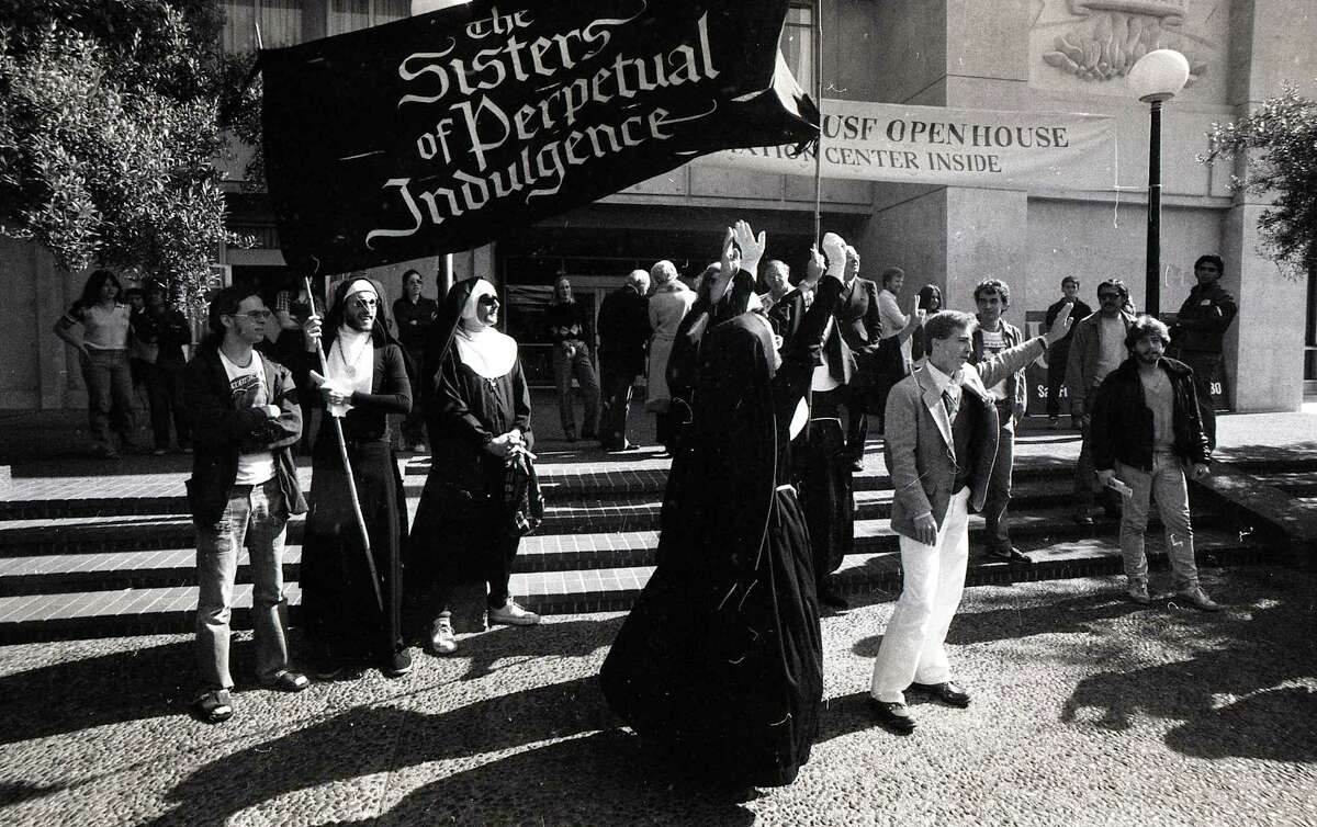 Oct. 19, 1980: The Sisters of Perpetual Indulgence protest the University of San Francisco's refusal to list a gay rights organization in their new law school catalogue.