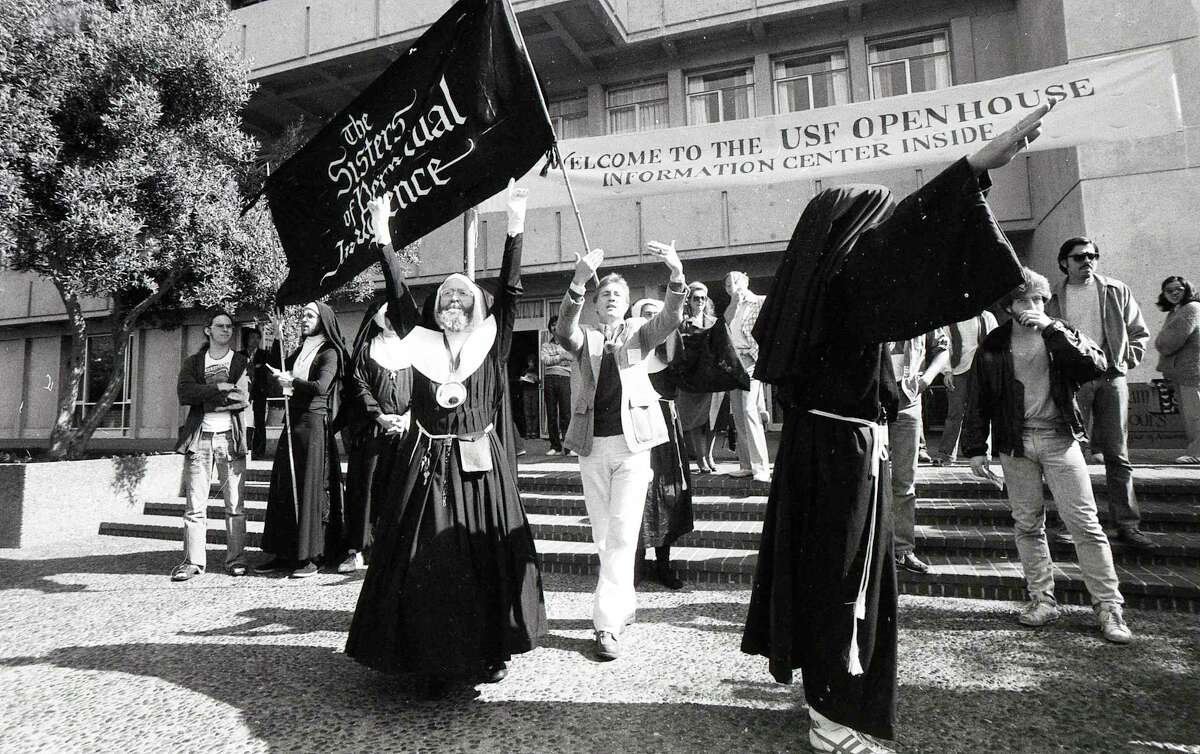 Oct. 19, 1980: The Sisters of Perpetual Indulgence protest the University of San Francisco's refusal to list a gay rights organization in their new law school catalogue.