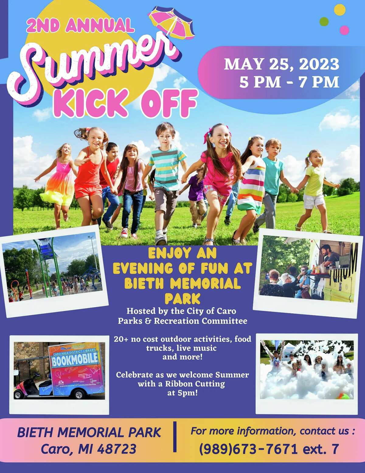 Caro Parks and Recreation Summer Kickoff event on May 25