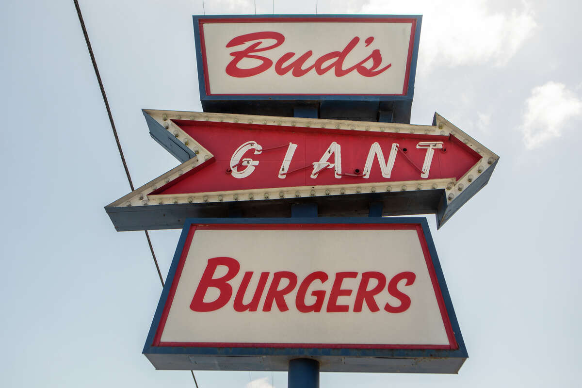 The Bud's Giant Burgers sign stands prominently outside the burger restaurant in Vallejo, Calif. on May 24, 2023.