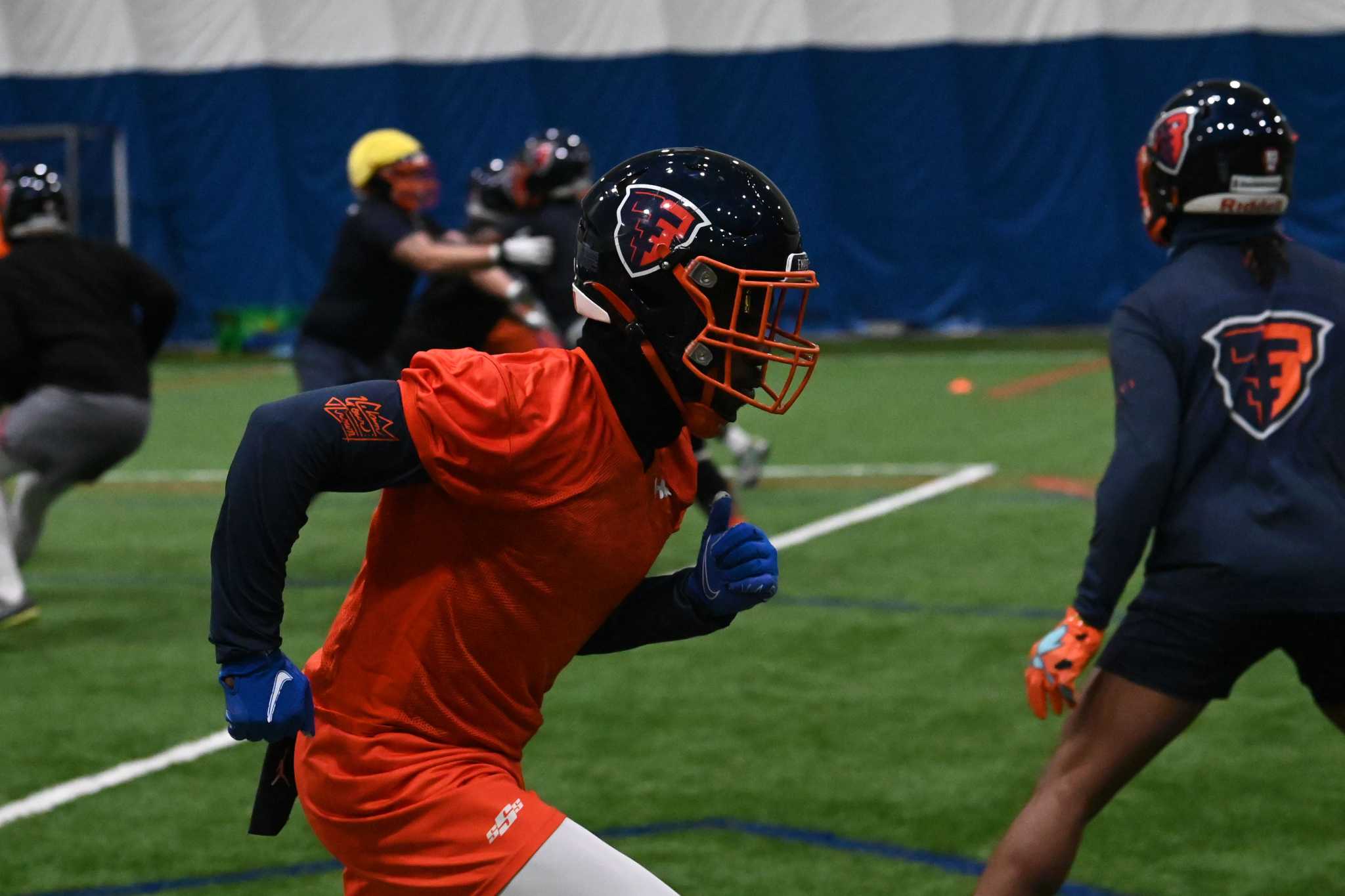 Antonio Brown Appears At Albany Empire Practice Ahead Of Game Saturday