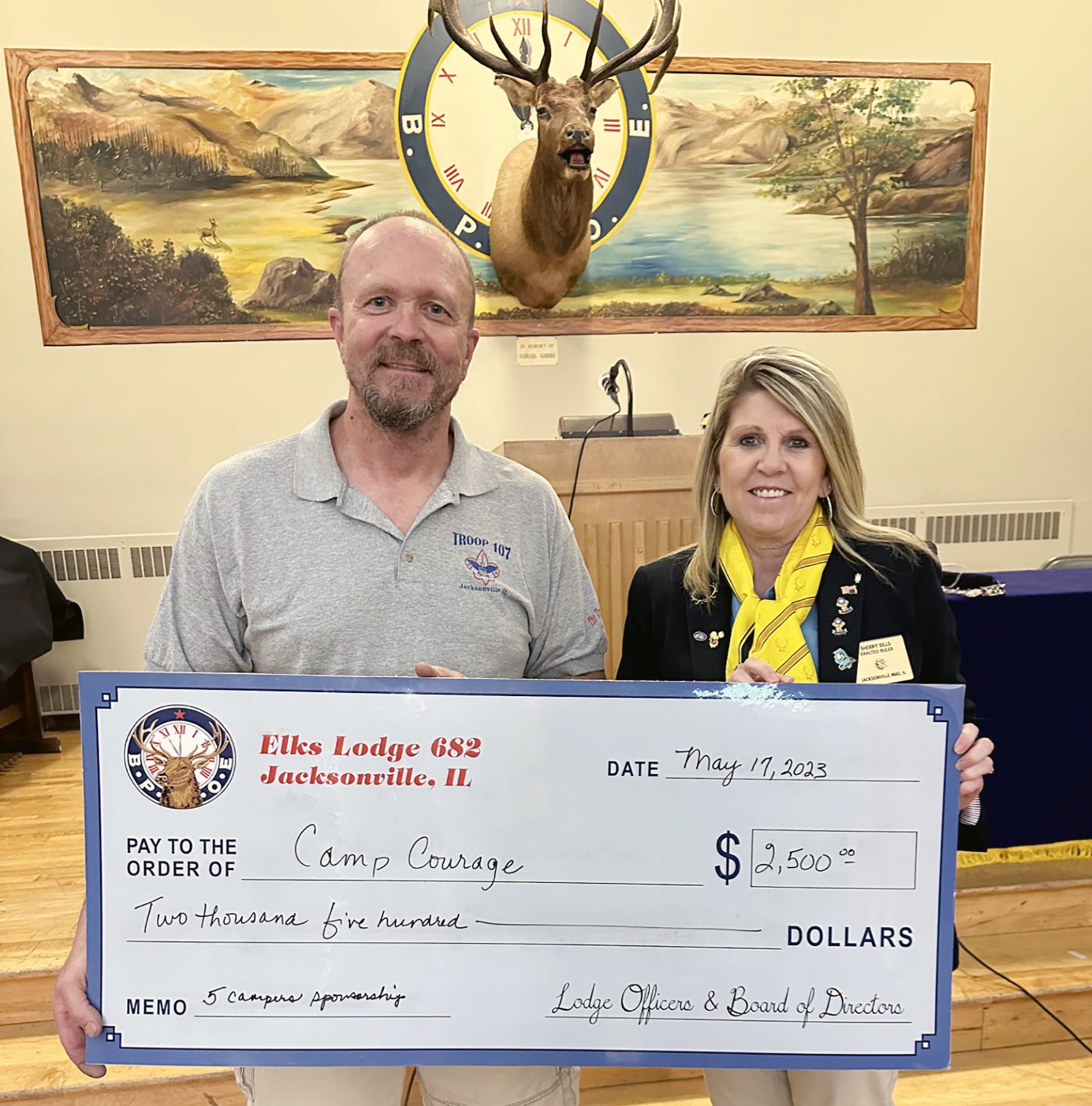 Photo Elks donate to Camp Courage