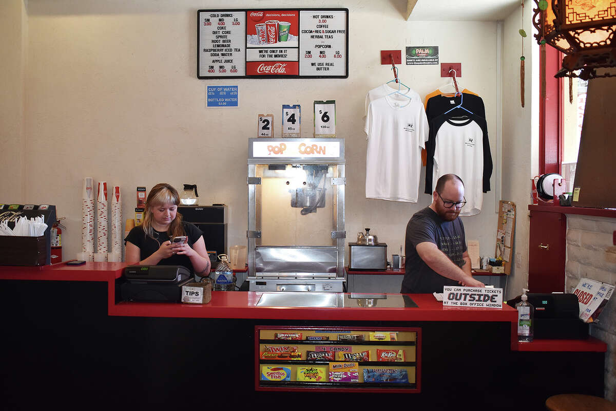 The concession stand at the Palm Theatre in San Luis Obispo, Calif., offers snacks and drinks to moviegoers. 