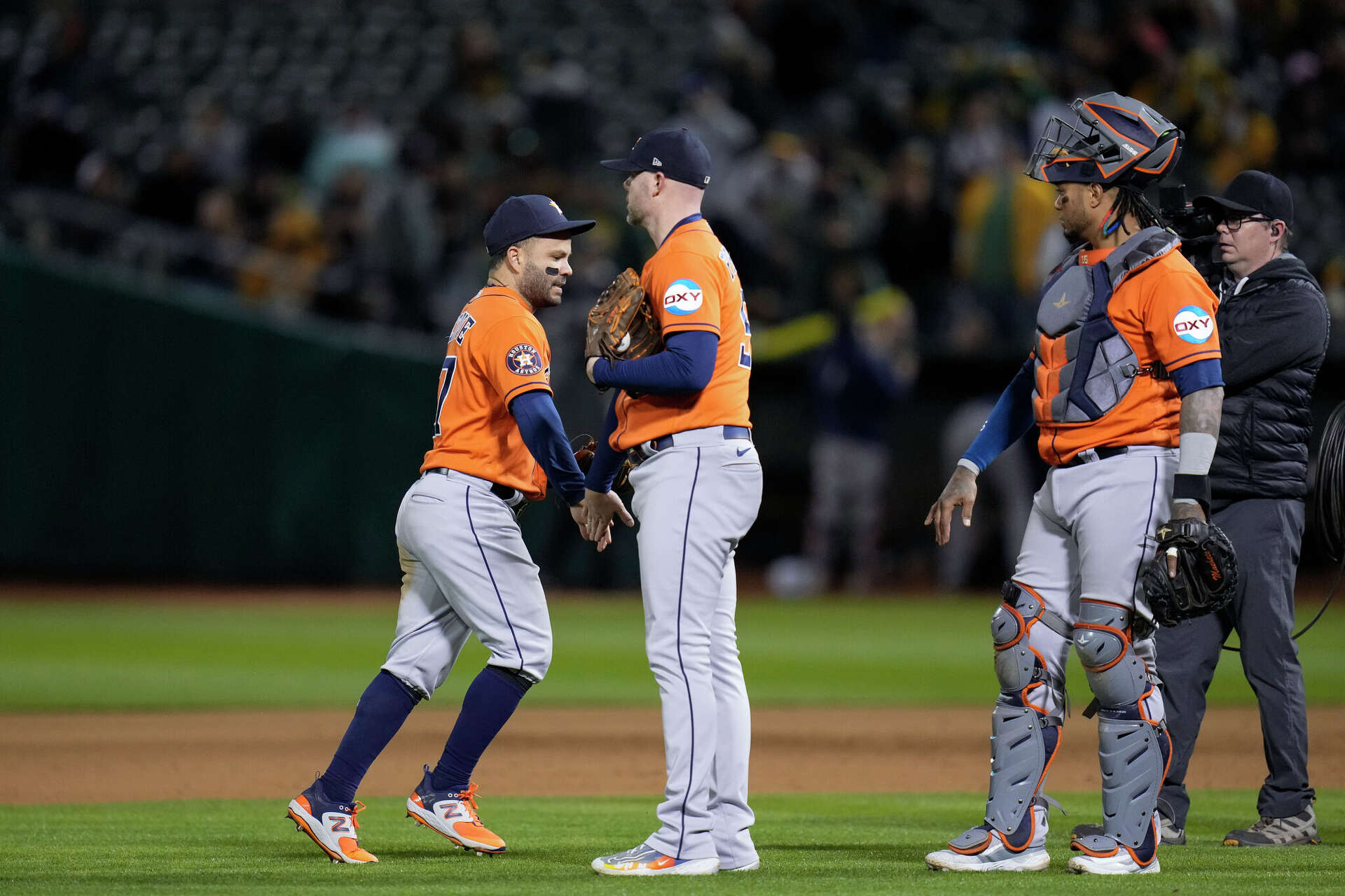 Corey Julks, Houston Astros defeat Oakland A's in series opener