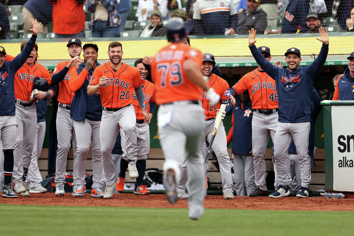 The 5-foot-6 Tony Kemp celebrated some Astros home runs by picking up his  teammates