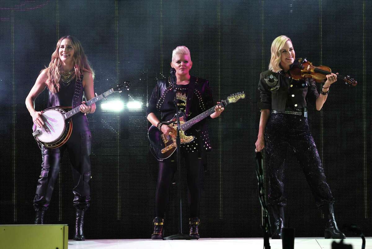 From left, Emily Strayer, Natalie Maines and Martie Maguire of the Chicks perform at Northwell Health at Jones Beach Theater on July 2, 2022, in Wantagh, New York.