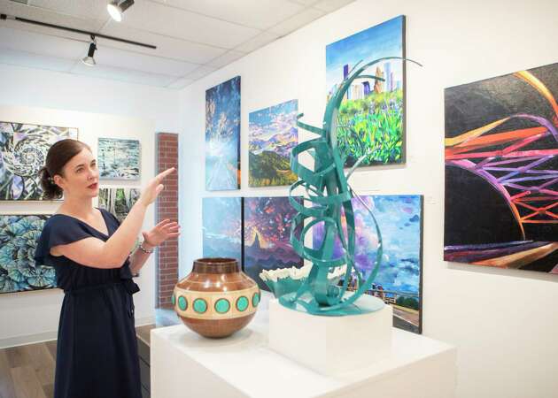 Magnolia art gallery owner Julie Verville gives a tour of newly relocated Ardest Gallery, Tuesday, May 30, 2023, in The Woodlands. The gallery, which features nearly 30 Texas artists, officially opens on June 10.