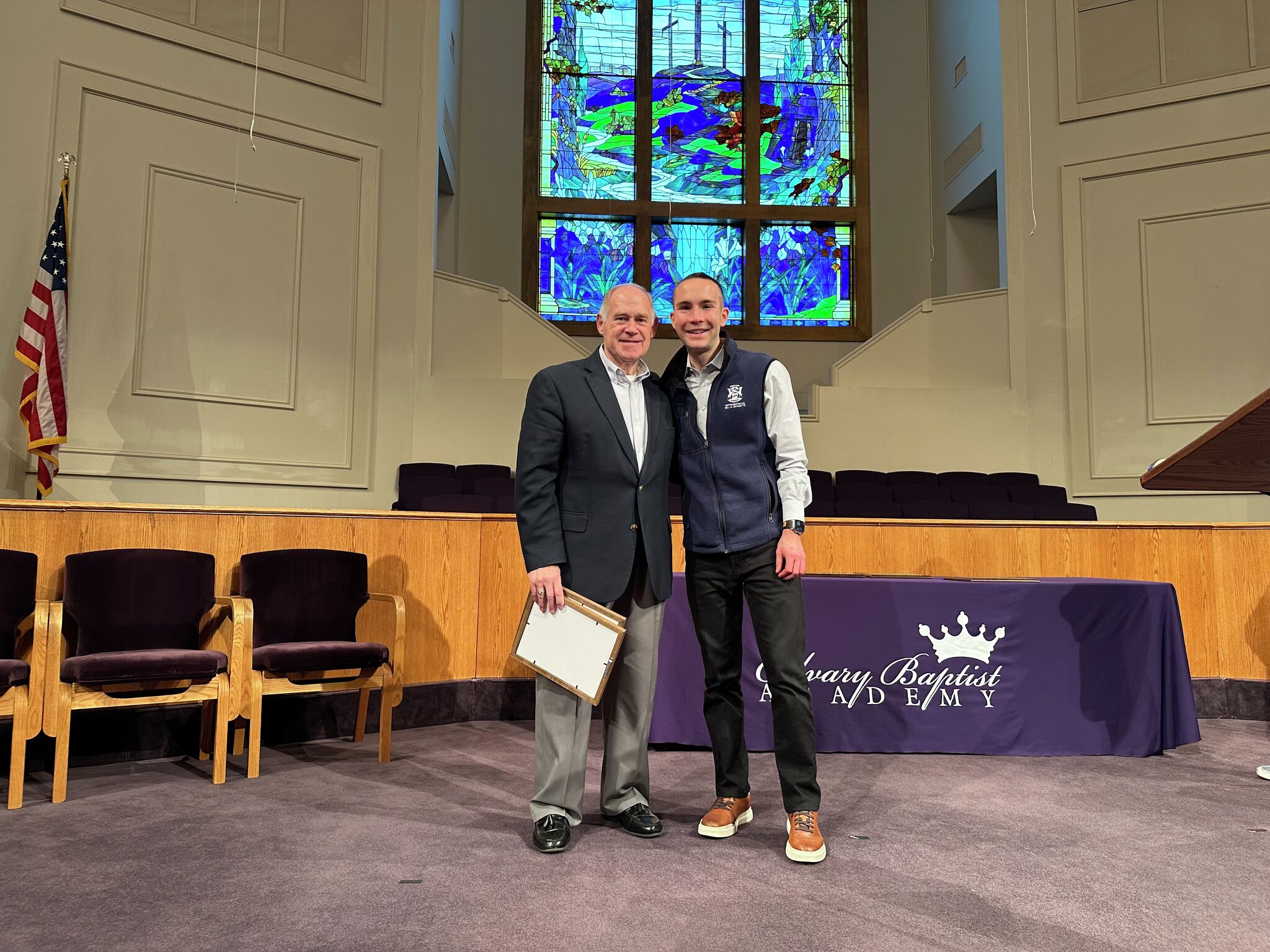calvary-baptist-academy-receives-tribute-from-state-rep-schuette