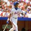 QUEENS, NY - 1988: Darryl Strawberry of the New York Mets bats during an MLB game at Shea Stadium in Queens, NY during the 1988 season.