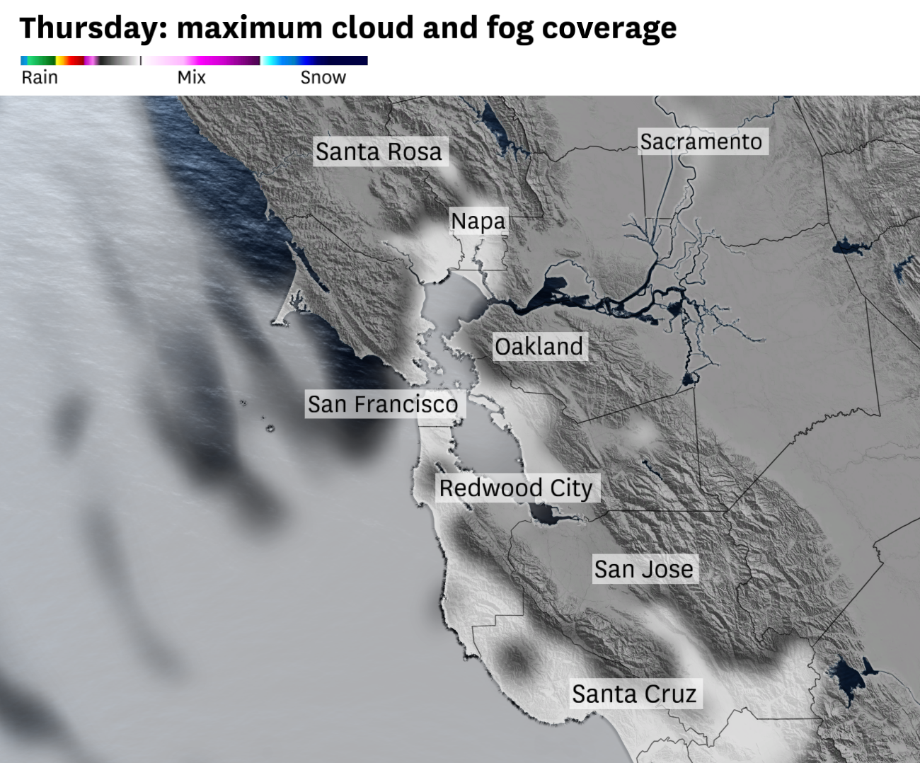 Bay Area weather These cities will have the most clouds and fog