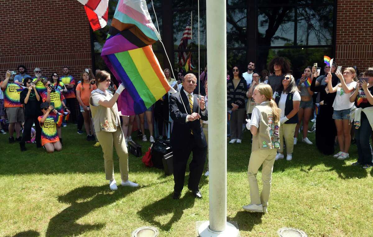 In spite of some pushback, North Haven raises Pride flag