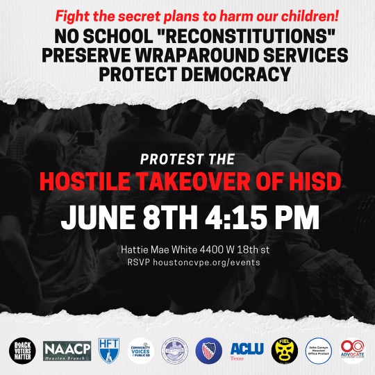 Houston organizers plan protest following TEA takeover of HISD