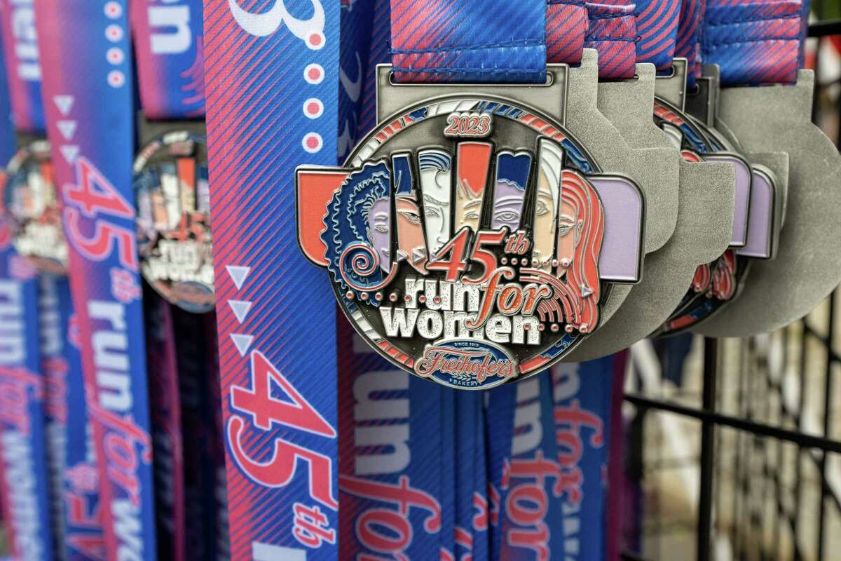 Medals handed out to participants in the the 45th Freihofer’s Run for Women on Saturday, June 3, 2023, in Albany, NY.