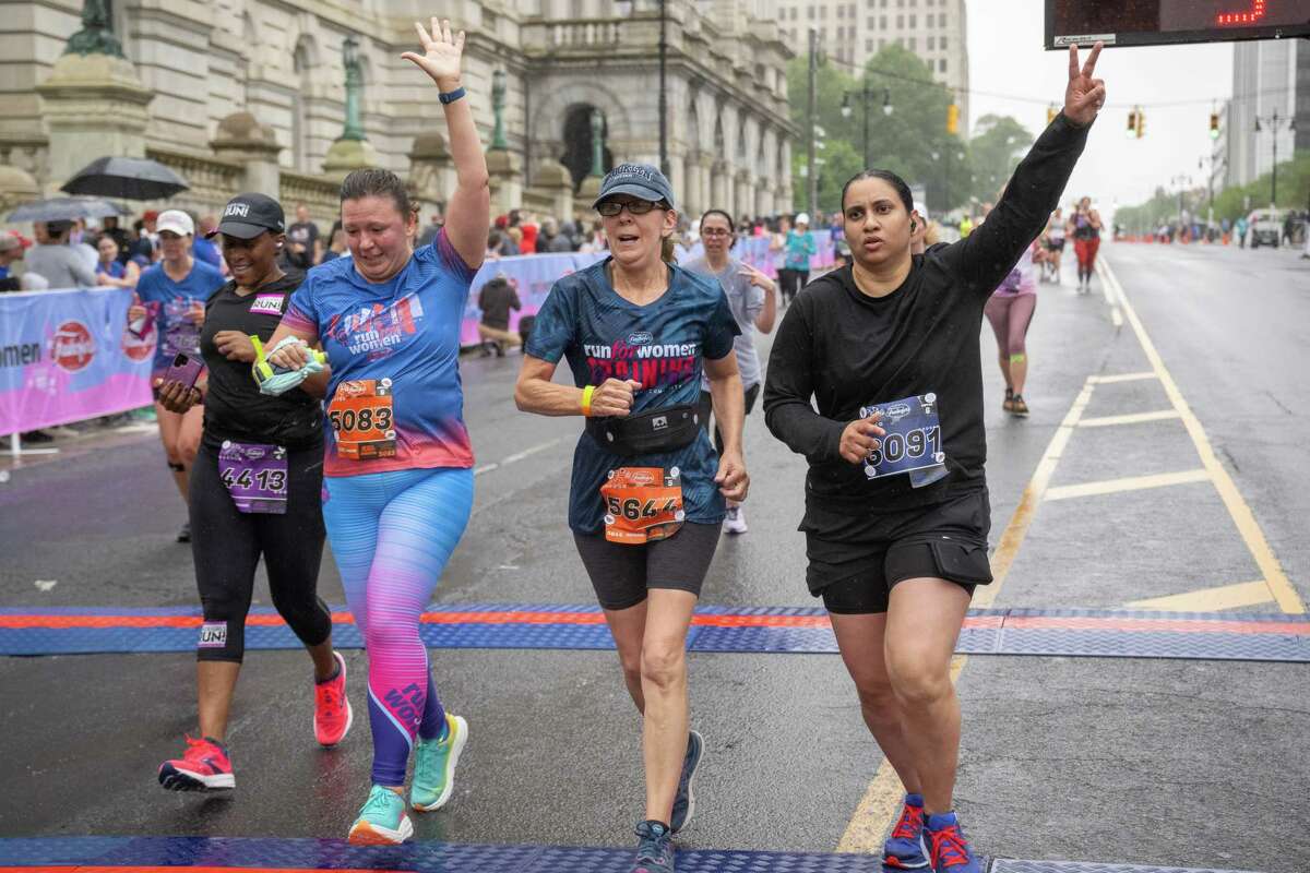 Runners finish the 45th Freihofer’s Run for Women on Saturday, June 3, 2023, in Albany, NY.