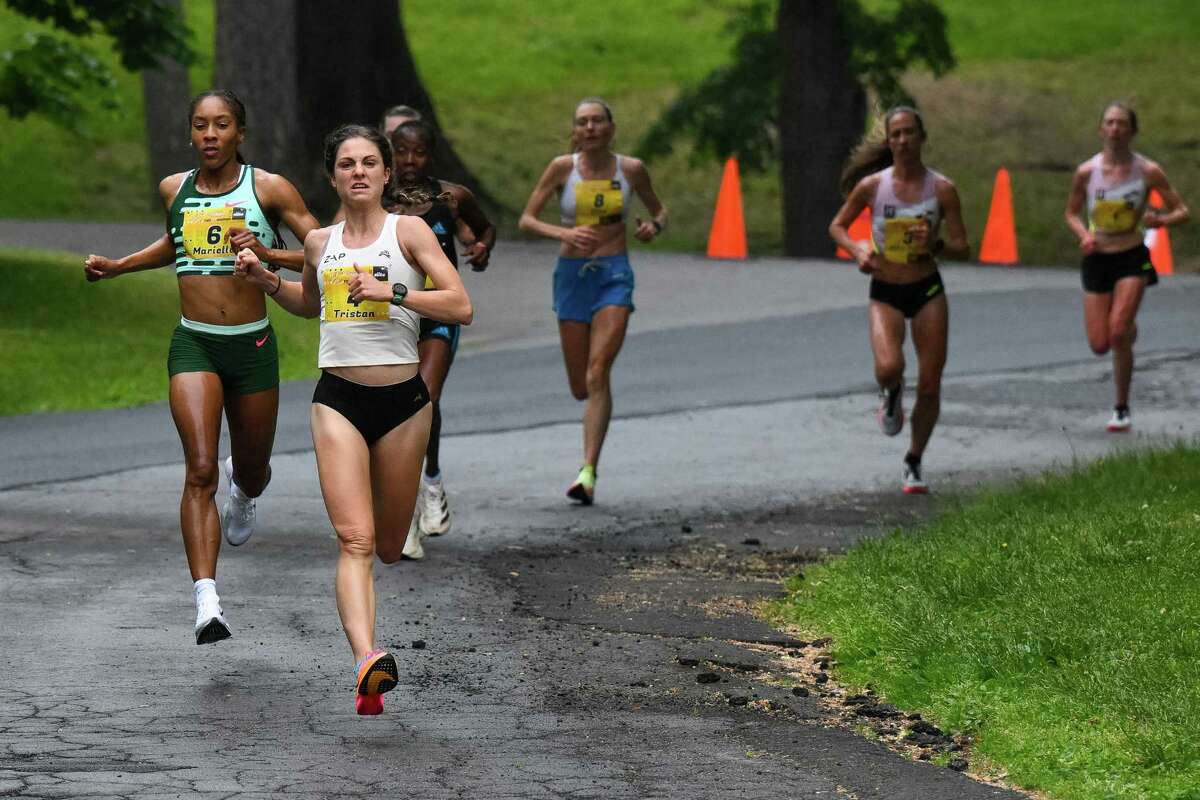 Tristin Van Ord led most of the race on the way to winning the Freihofer’s Run for Women with a time of 15:54 on Saturday, June 3, 2023, in Albany, NY.