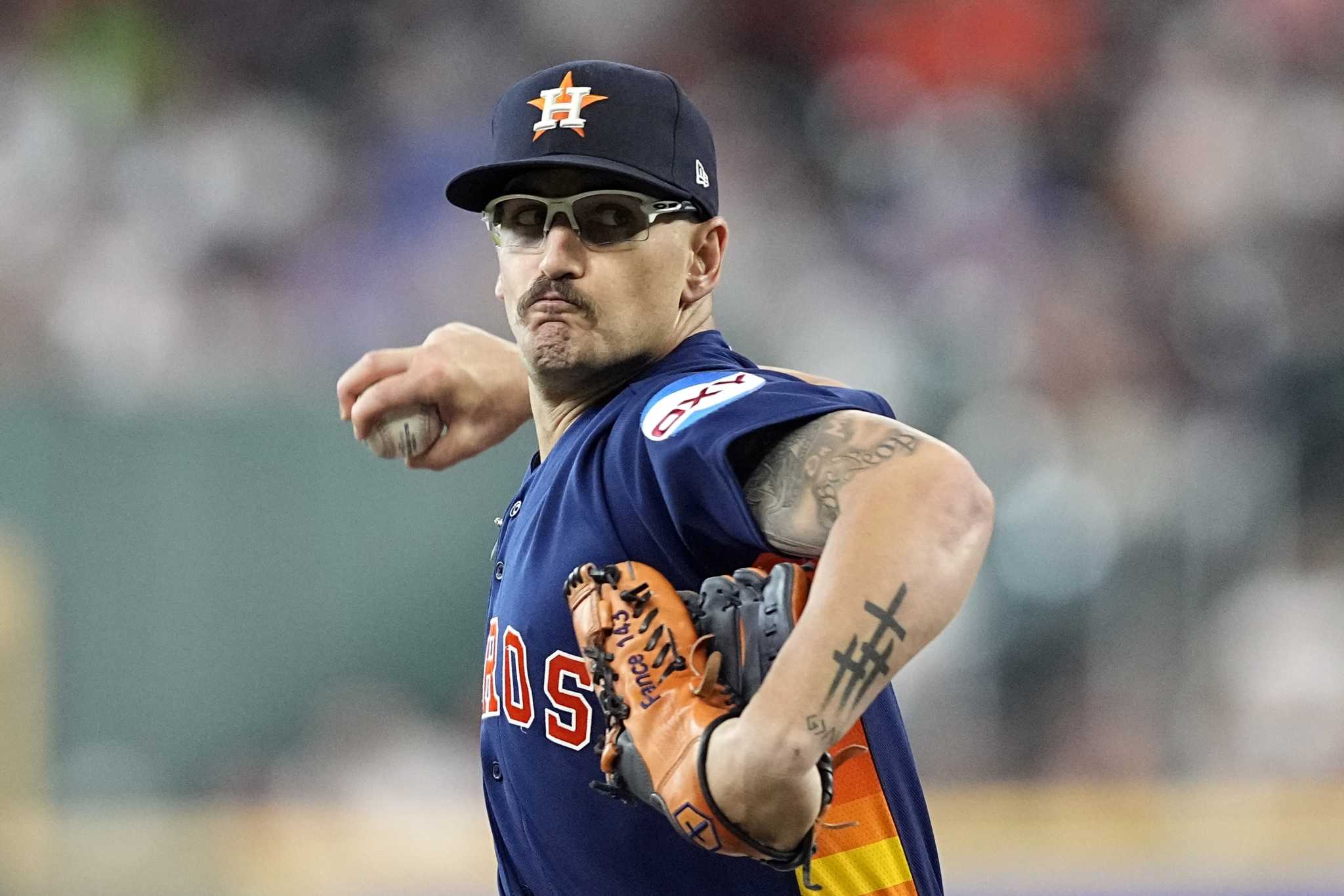 Houston Astros starting pitcher Cristian Javier throws against the Los  Angeles Angels during the first inning of a baseball game Saturday, June 3,  2023, in Houston. (AP Photo/David J. Phillip Stock Photo 