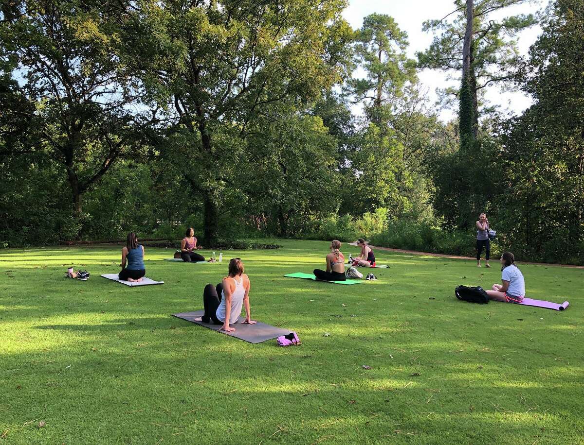 Yoga on the Lawn at the Houston Arboretum & Nature Center. 