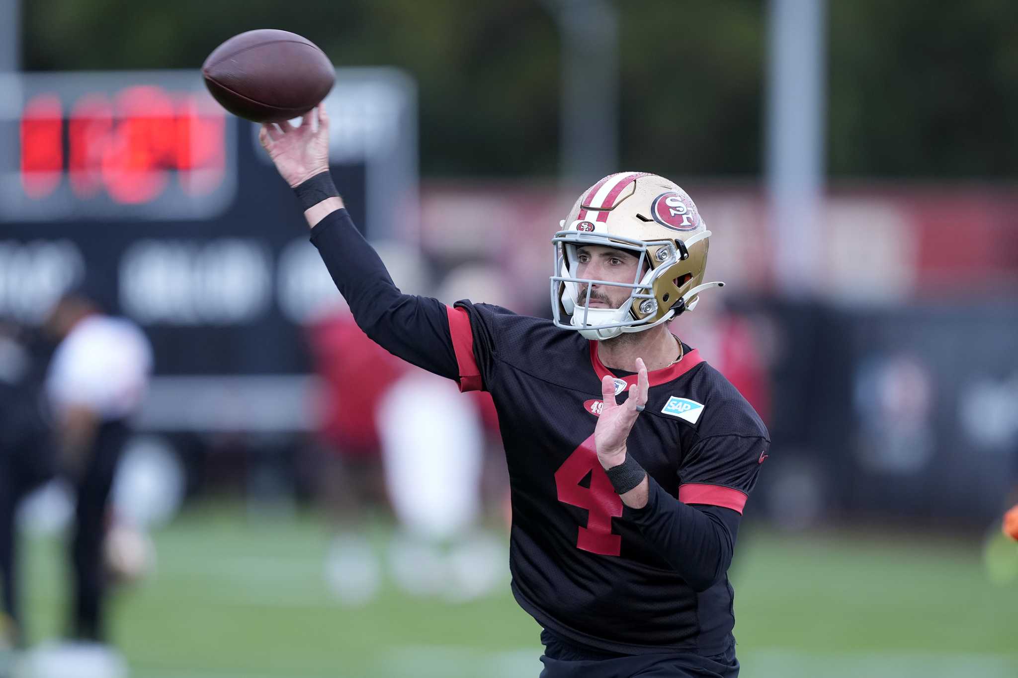 Brandon Allen of the Cincinnati Bengals warms up before the game