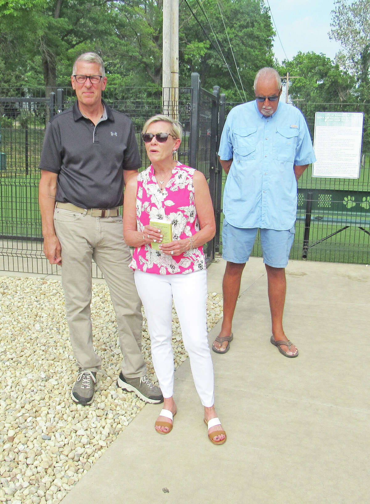 Sign dedication held at Brent Leh Dog Park in Edwardsville