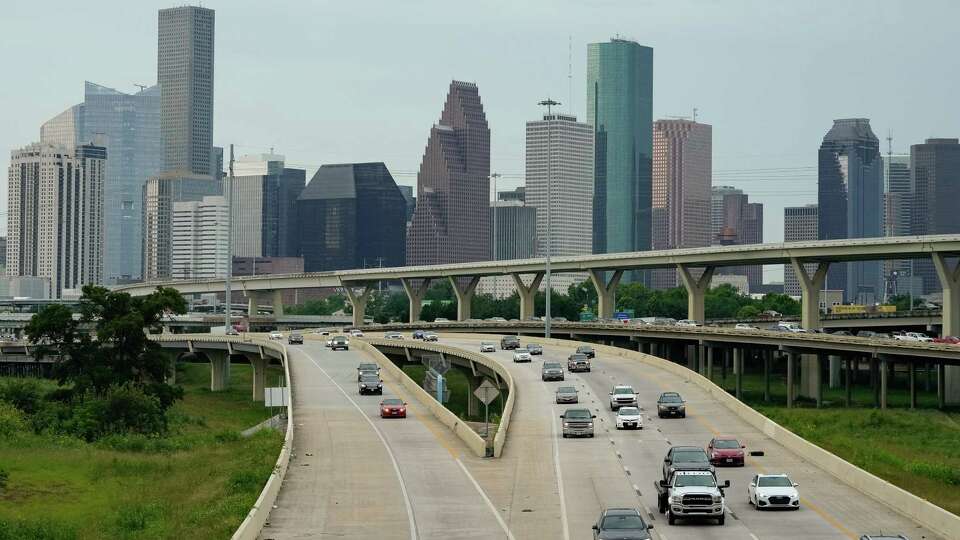 Downtown Houston and Interstate 45 northbound are photographed Monday, June 5, 2023, at Quitman Bridge in Houston.