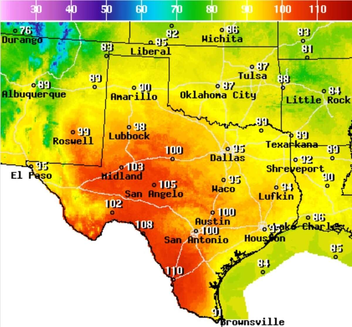 Laredo temperature reaching triple digits all week according to NWS