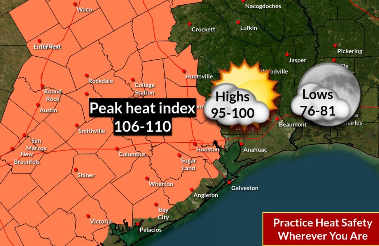 Houston weather Heat advisory issued for Wednesday