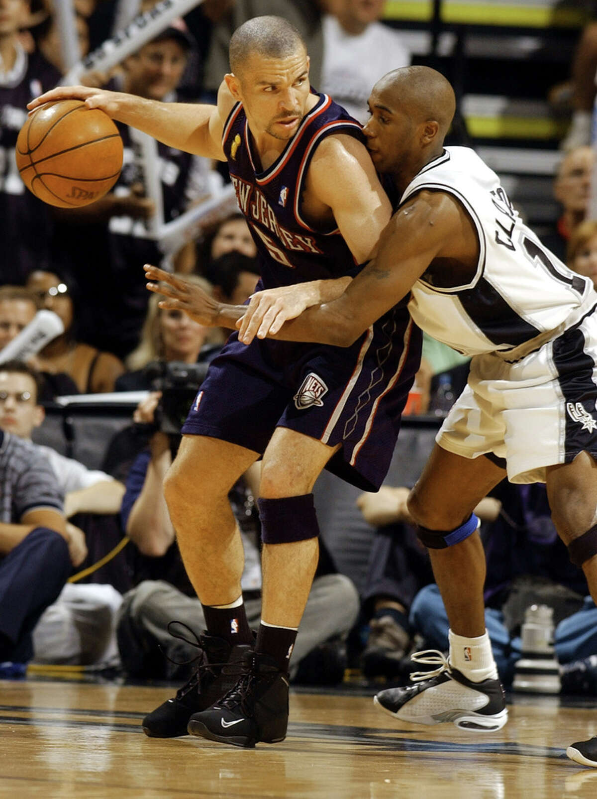 San Antonio Spurs guard Steve Kerr walks off the floor after scoring 12  points in the fourth quarter to lift the Spurs over the Dallas Mavericks  90-78 in game 6 of the