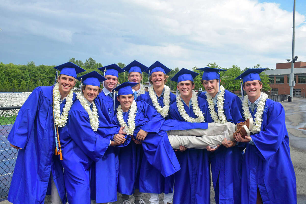 Photos Darien High School 2023 graduation ends with a rainbow