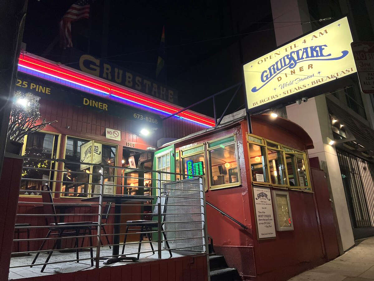 An exterior view of Grubstake Diner, one of San Francisco's few long-running late-night restaurants.