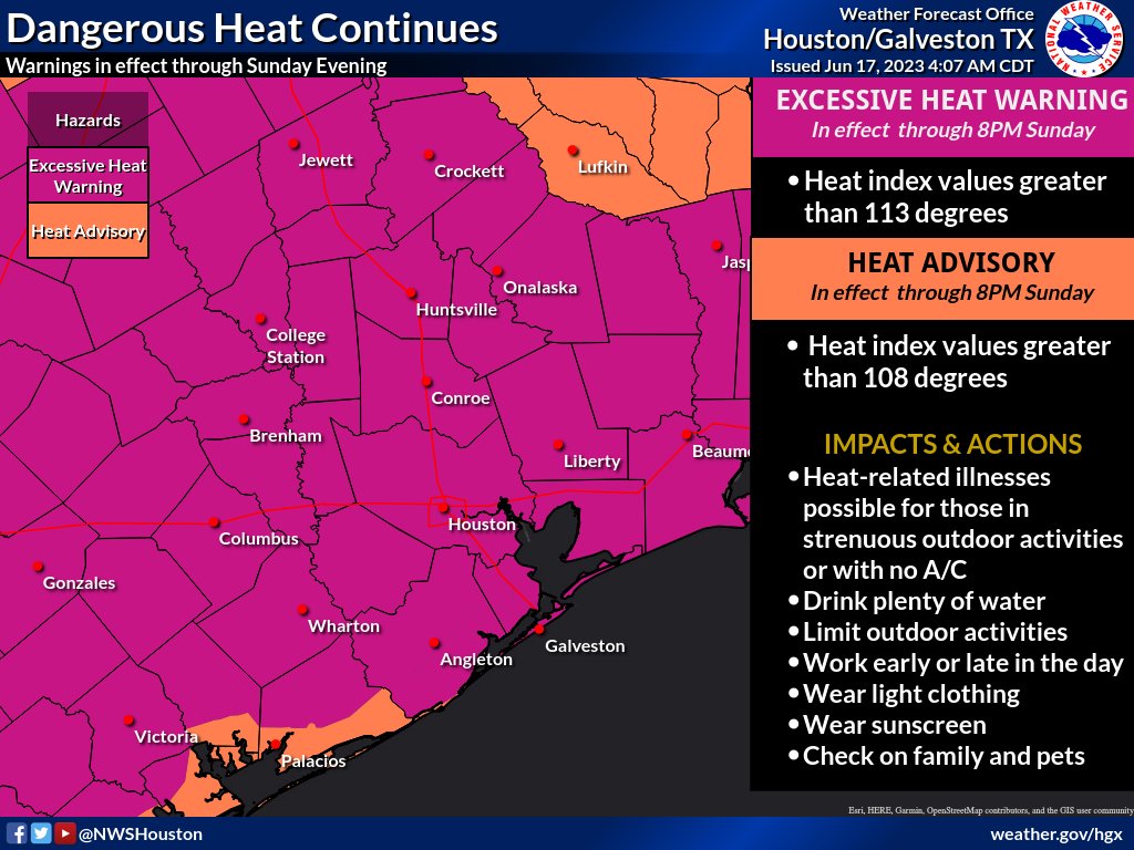 Excessive heat warning issued as heat index nears 114 degrees