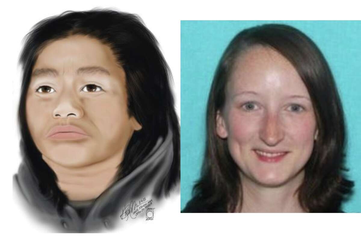 A sketch, left, shows a Jane Doe found dead in the Lents neighborhood of Portland, Ore. Bridget Webster, right, was found dead on Harmony and Mill Creek roads in Polk County, Ore.