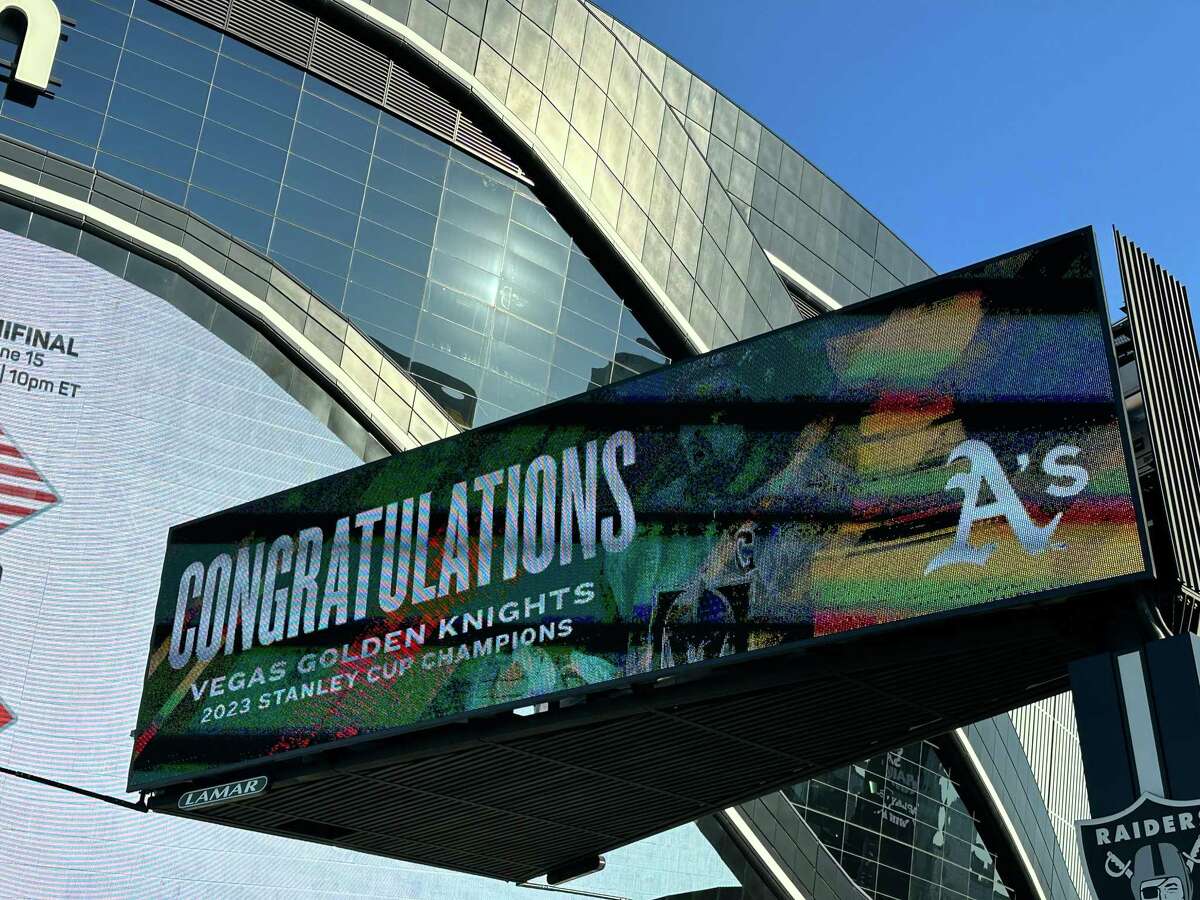 A's congratulate NHL's on title win with ad outside Raiders' stadium
