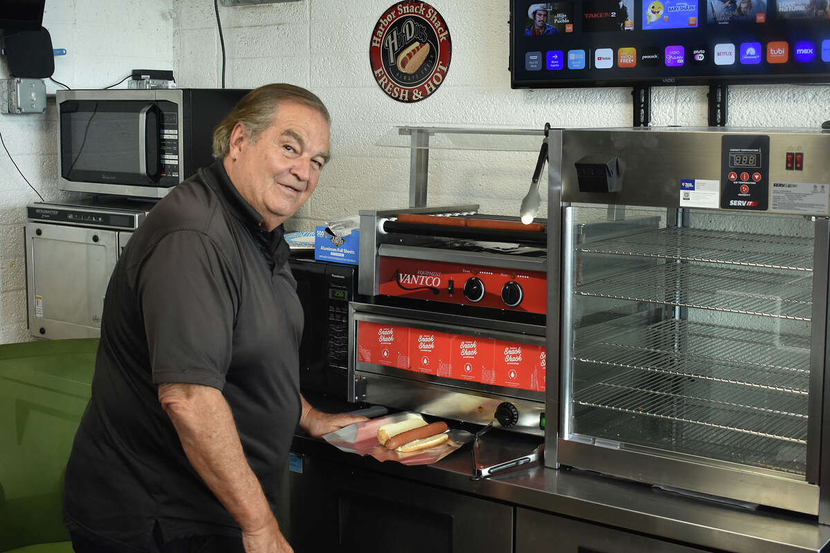 Owner Dick Lawrence inside their Santa Barbara Harbor concession the Harbor Snack Shack on May 31, 2023. 