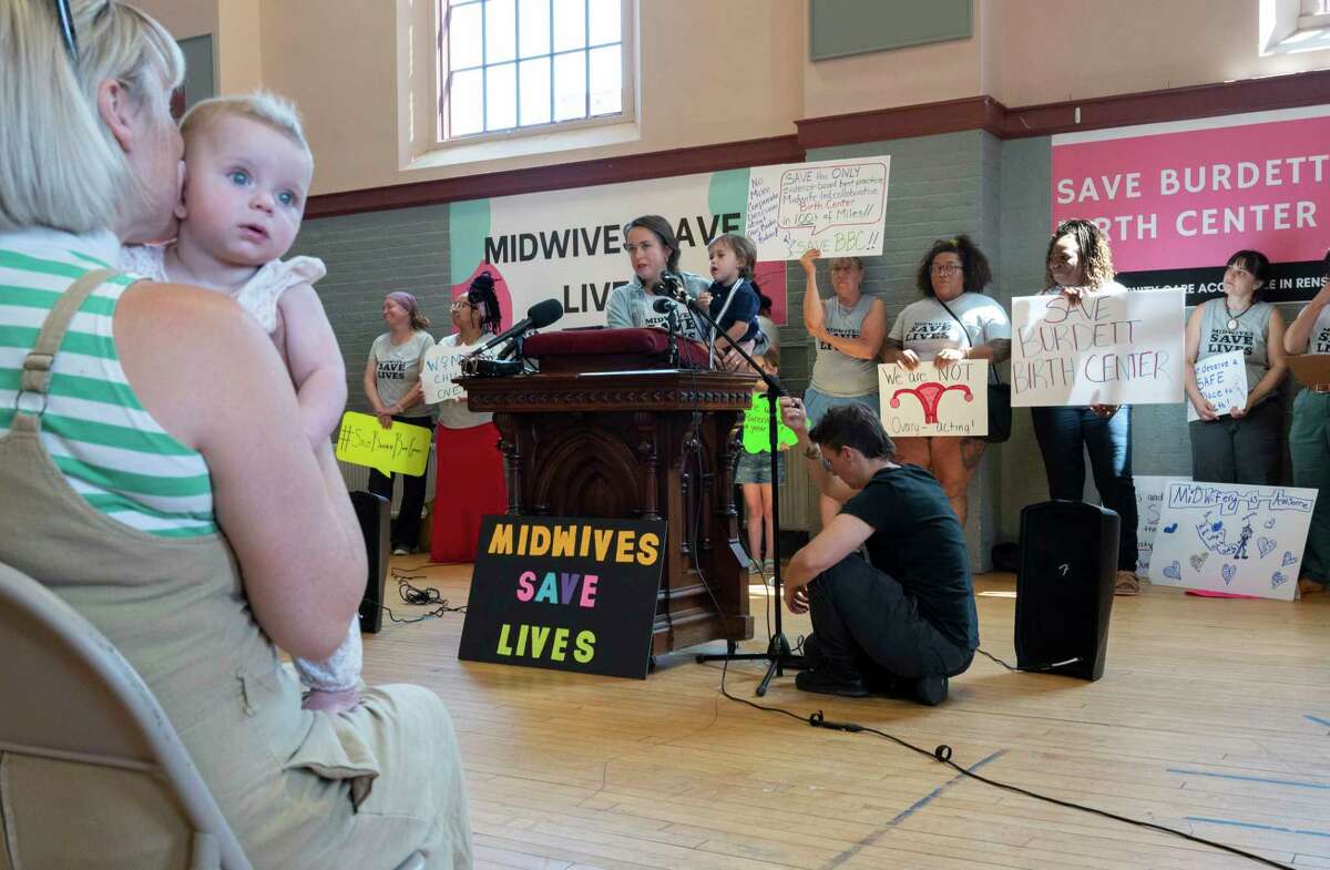 Photos Protesting Burdett Birth Center closure