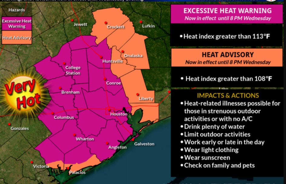 Houston Weather: Dangerous Heat Will Persist Wednesday