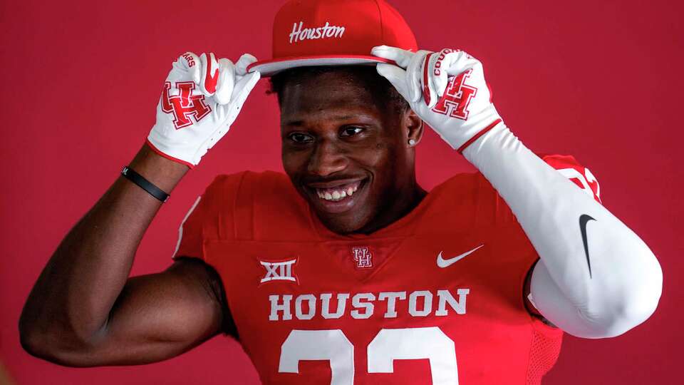 University of Houston running back Parker Jenkins poses for a portrait on Tuesday, June 20, 2023 in Houston