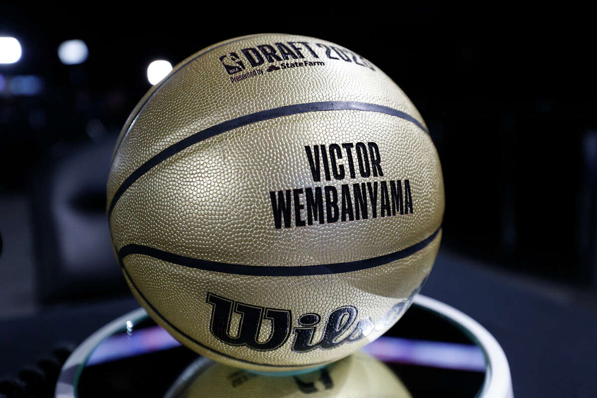 David Robinson and Victor Wembanyama San Antonio Spurs Dual-Signed Wilson  Team Logo Basketball