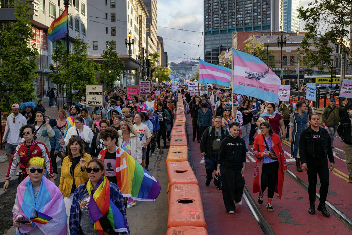 Participants march in the San Francisco Trans March on Friday, June 23.