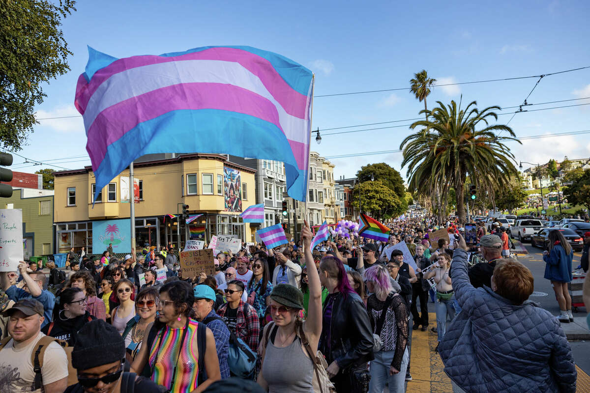 Participants march in the San Francisco Trans March on Friday, June 23.