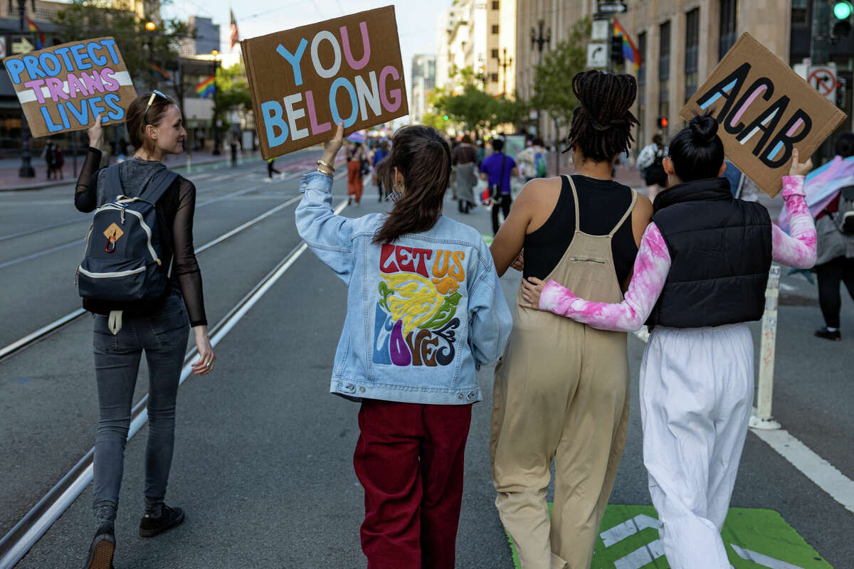 Participants march in the San Francisco Trans March on Friday, June 23.