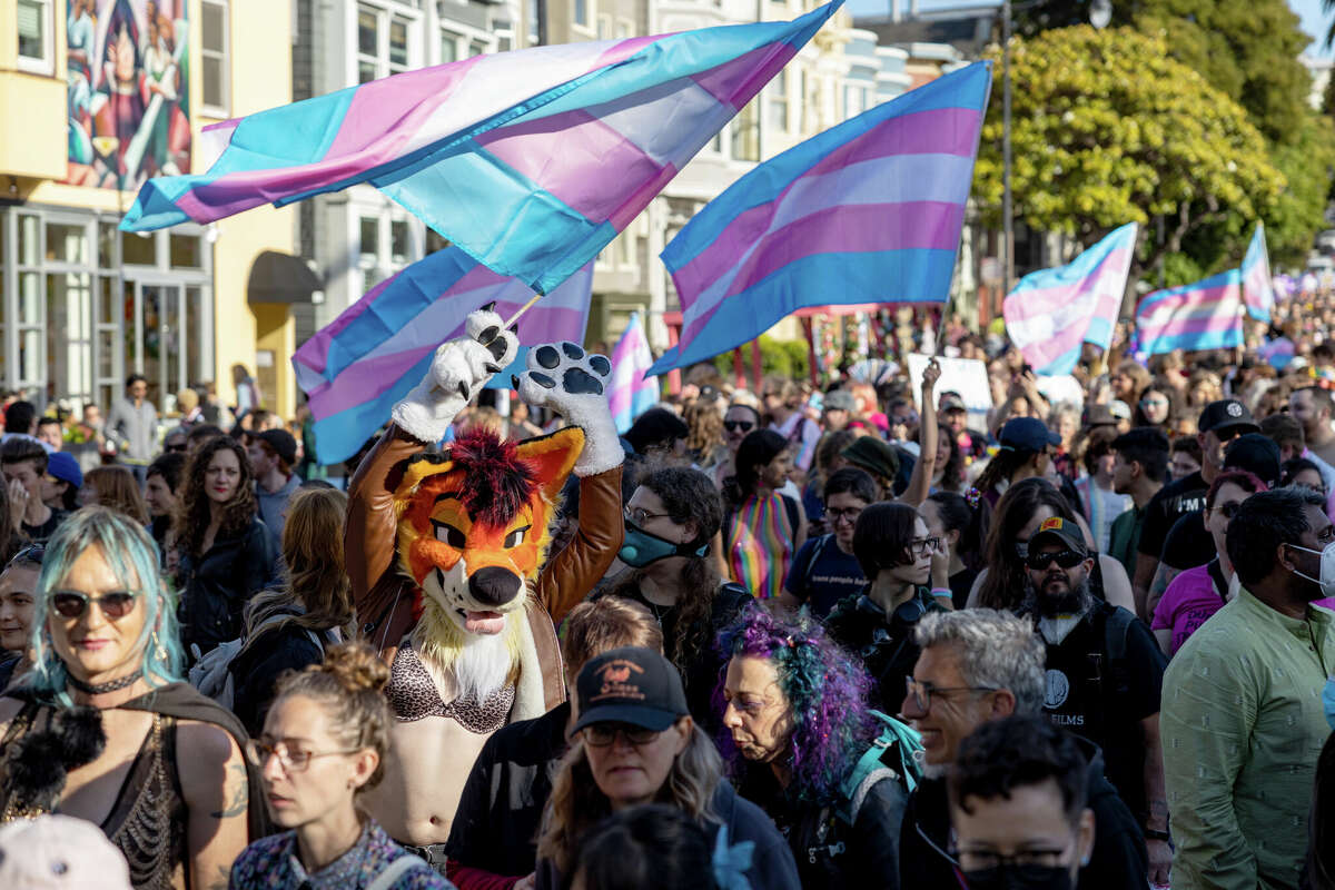 Participants march in the San Francisco Trans March on Friday, June 23.