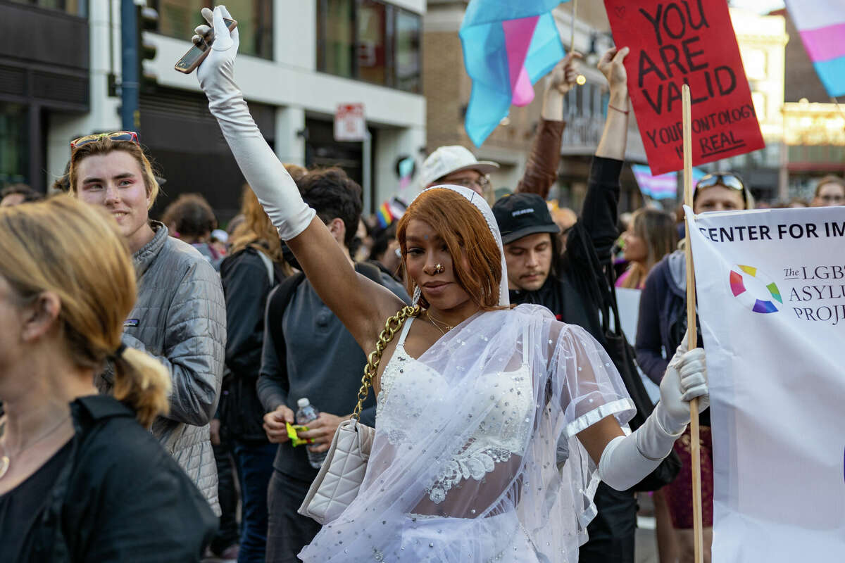 Participants march in the San Francisco Trans March on Friday, June 23.