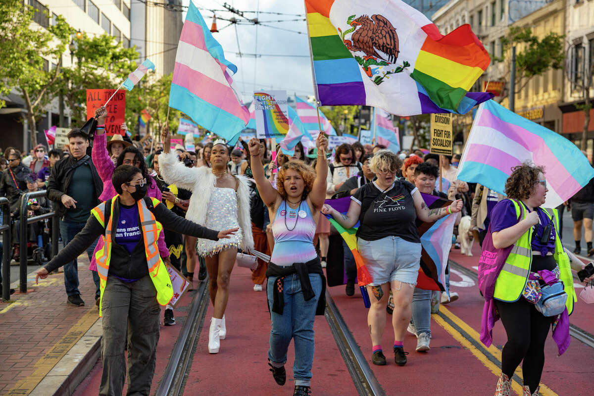 Participants march in the San Francisco Trans March on Friday, June 23.